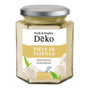 Vela Hexagonal Aroma Nieve de Vainilla