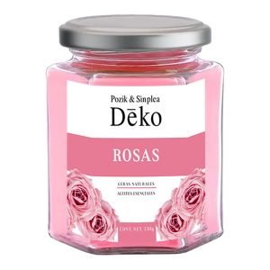 Vela Hexagonal Aroma Pétalos de Rosa