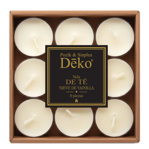 Vela de Té - Aroma Nieve de Vainilla / set de 9 unidades
