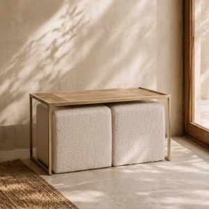 Mesa decorativa con taburetes "Boho"