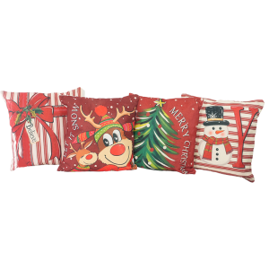 Cojines navideños "Amigos del Polo Norte" Set de 4